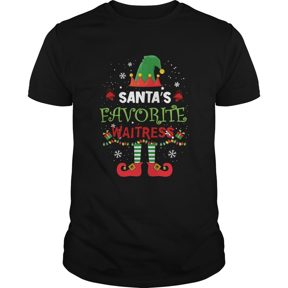 Santas Favorite Waitress Elf Christmas Shirt
